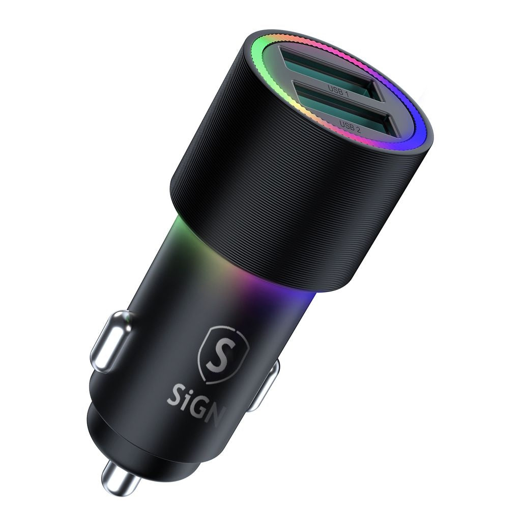 Dual-port (USB) Car Charger 24W - Black