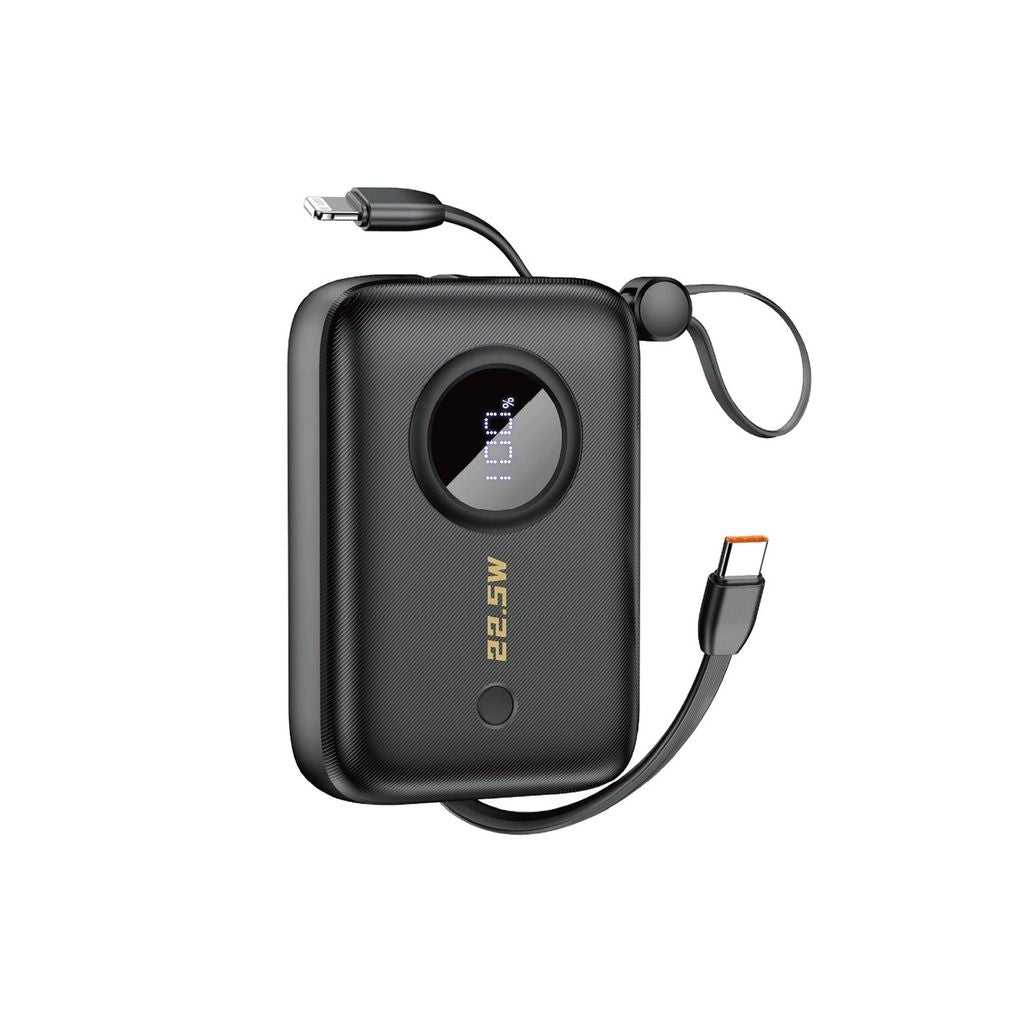Dudao Powerbank 10000mAh with USB-C / Lightning cables - Black