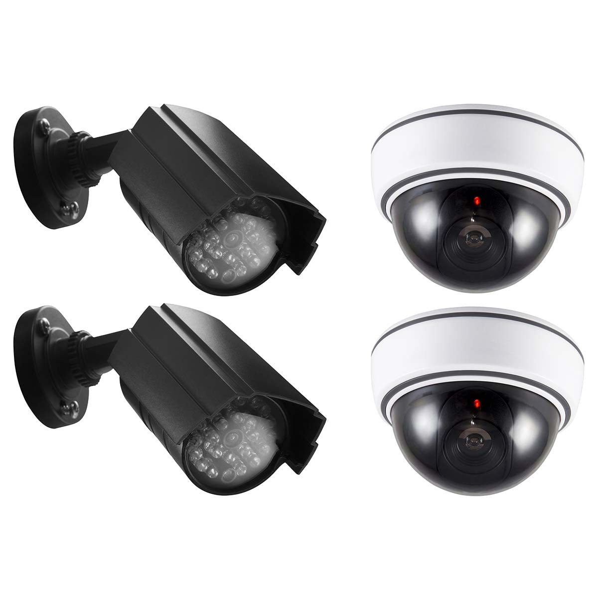 Dummy Security Camera Set, Indoor & Outdoor, 4-Pack