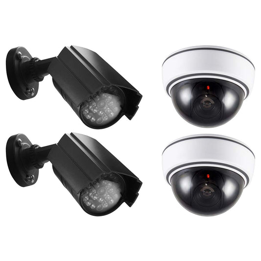 Dummy Security Camera Set, Indoor & Outdoor, 4-Pack