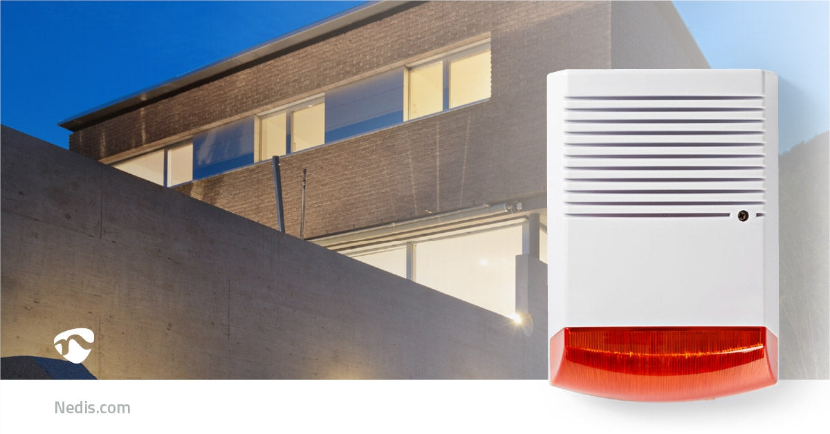 Dummy Security Siren | IP44 | Battery powered | Outdoors | Orange / White