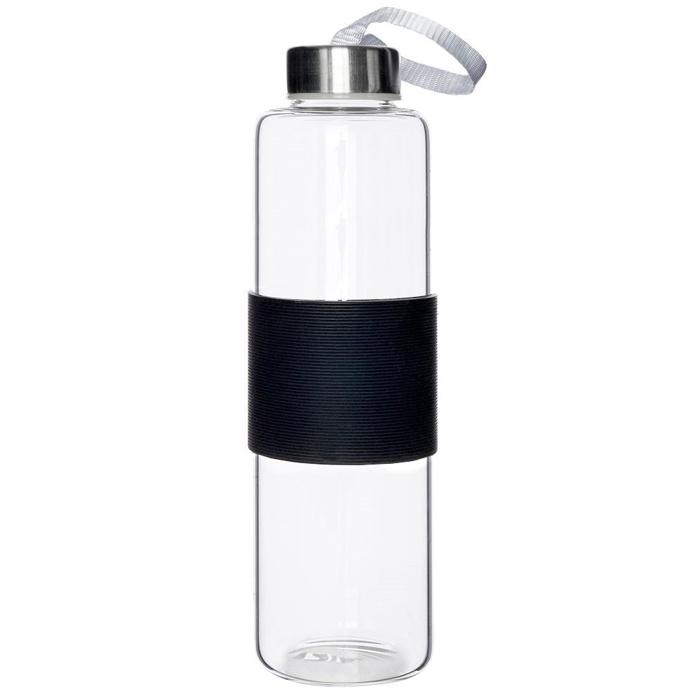 Durable 600 ml bottle in borosilicate glass with silicone protection