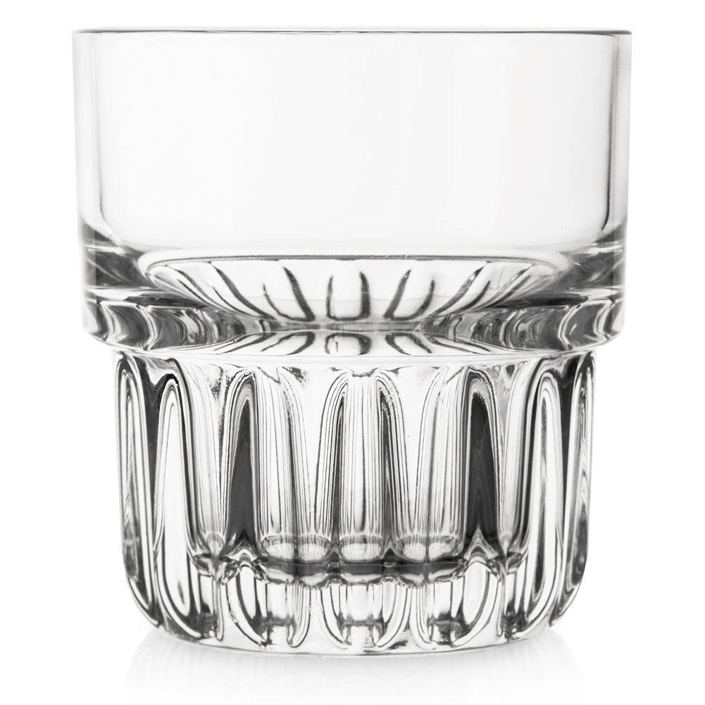 Durable Glass 200 ml with Grooved Bottom for Drinks
