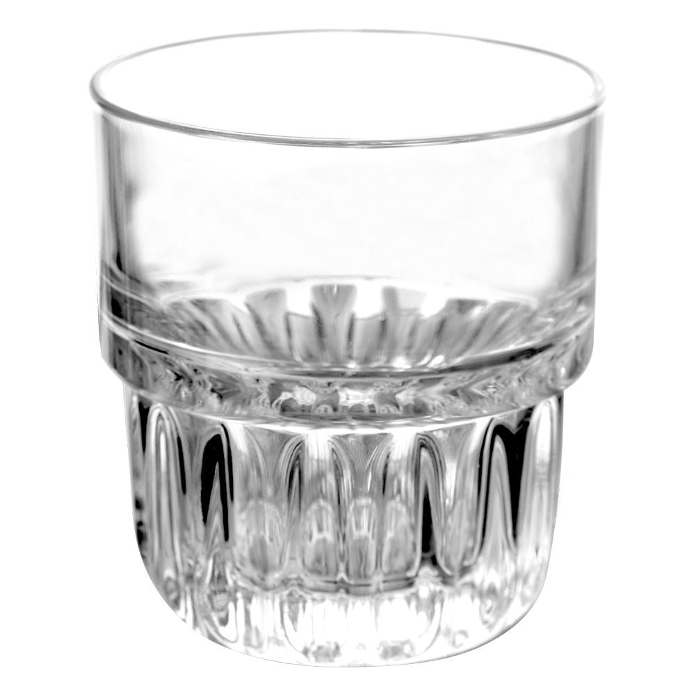 Durable Glass 200 ml with Grooved Bottom for Drinks