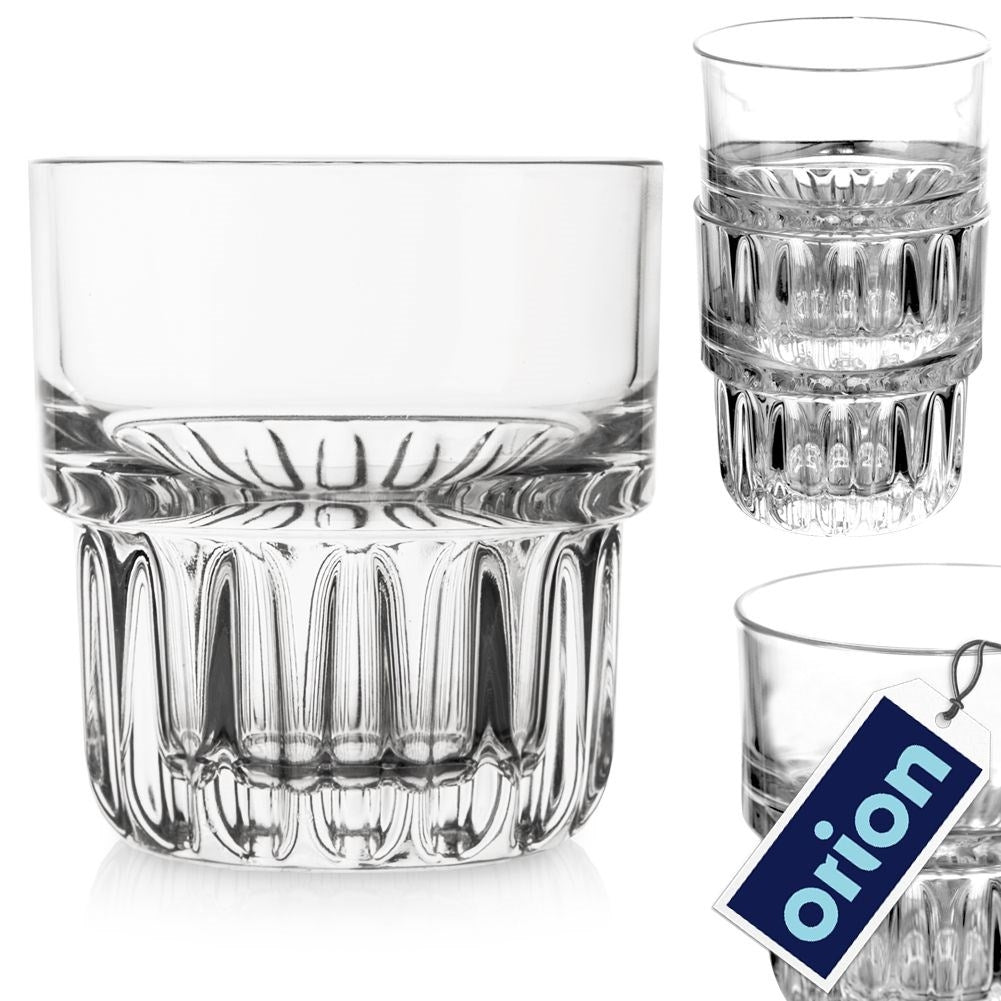 Durable Glass 200 ml with Grooved Bottom for Drinks