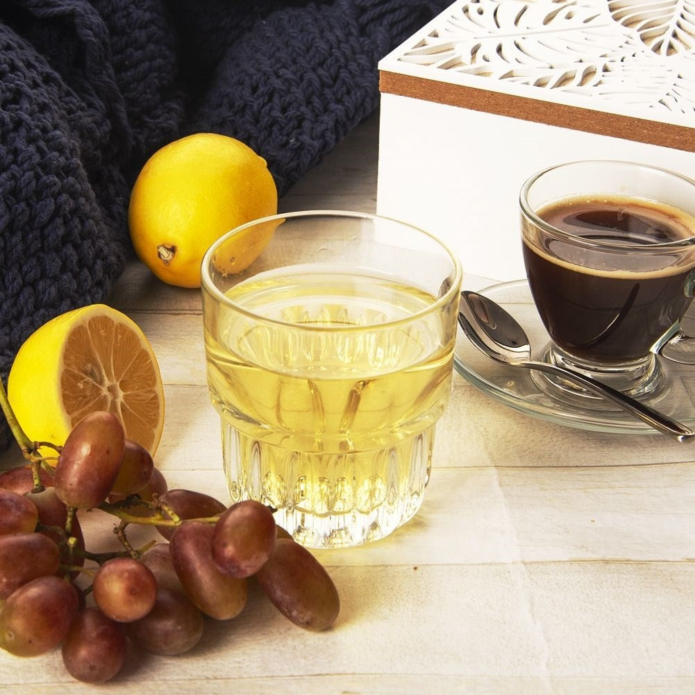 Durable Glass 200 ml with Grooved Bottom for Drinks