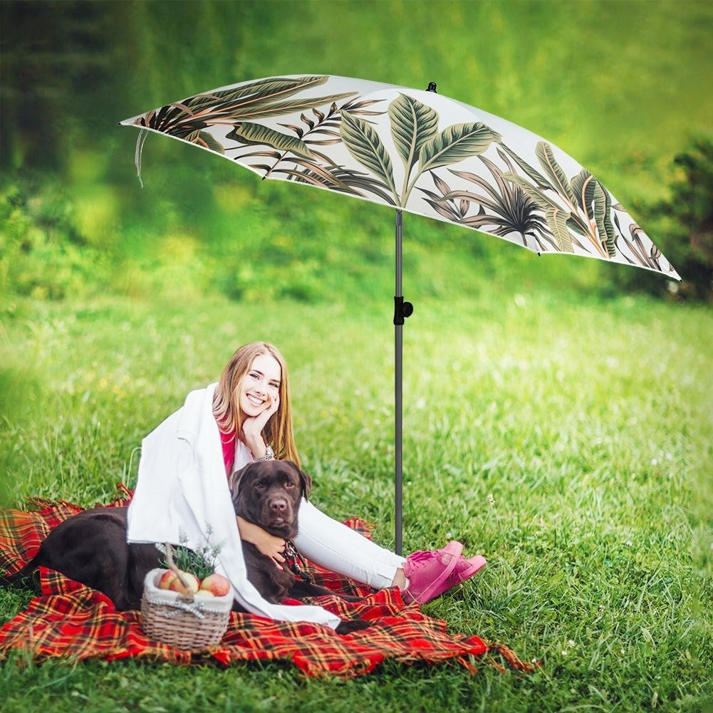 Durable Parasol with Trendy Leaf Pattern for Beach/Garden