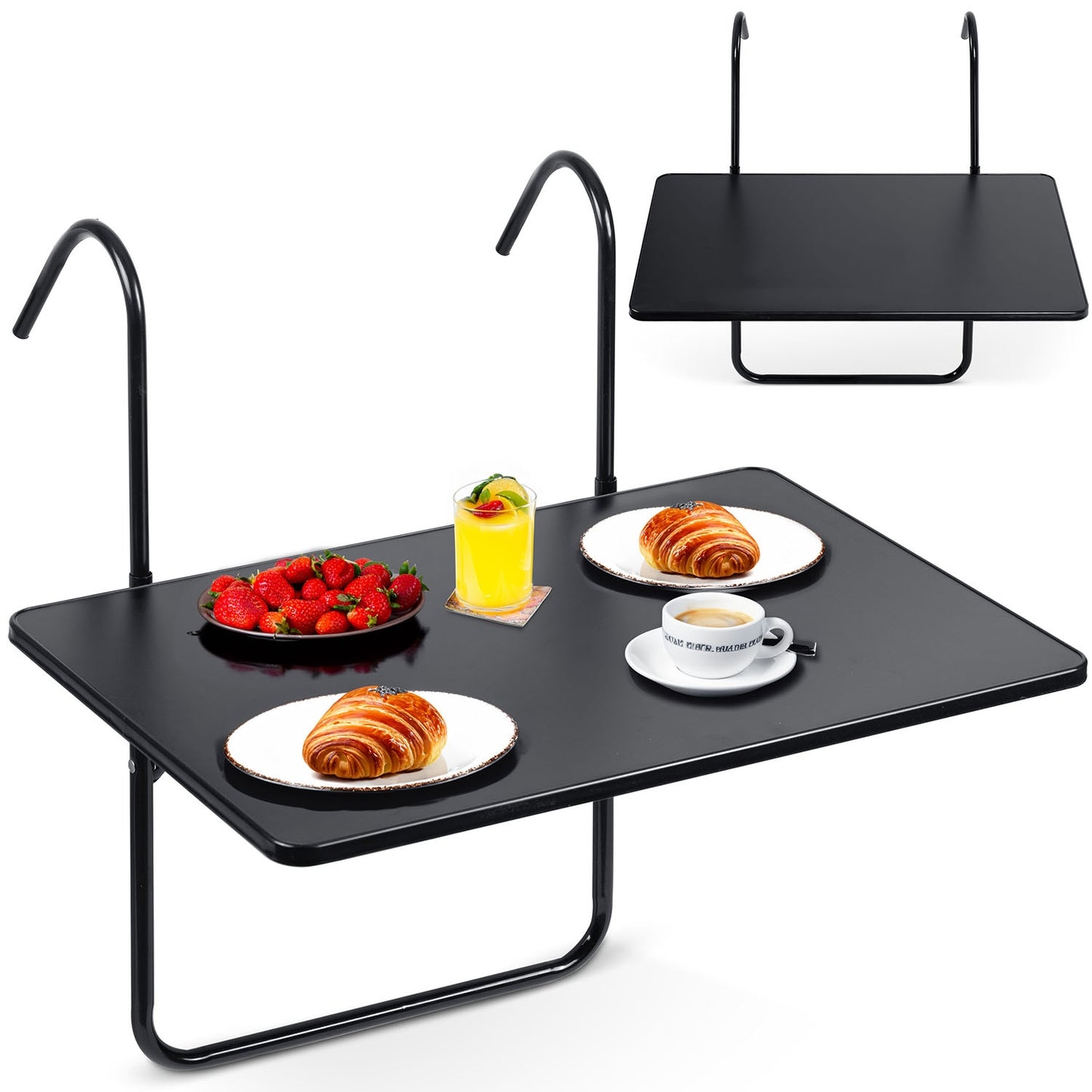 Durable balcony table 60x43cm foldable Sofotel SO-982 black