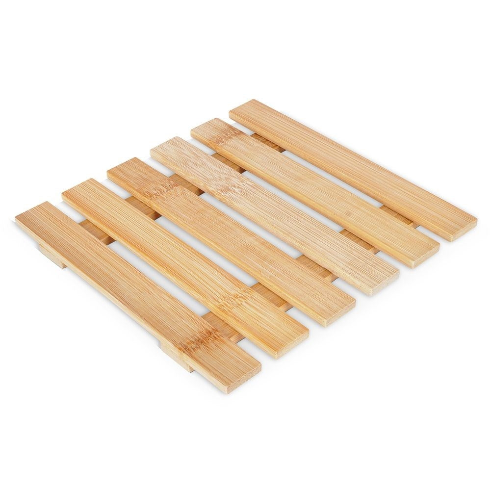 Durable bamboo mat protects tables and worktops