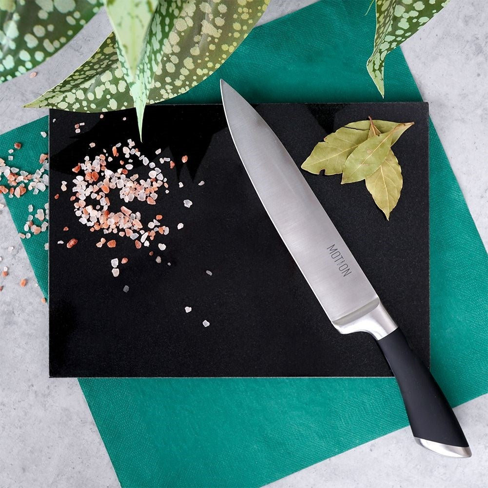Durable black marble cutting board for cooking and serving
