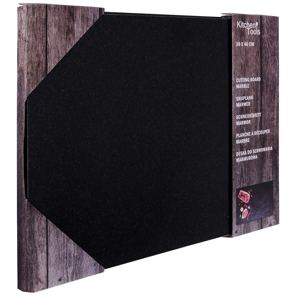 Durable black marble cutting board for cooking and serving