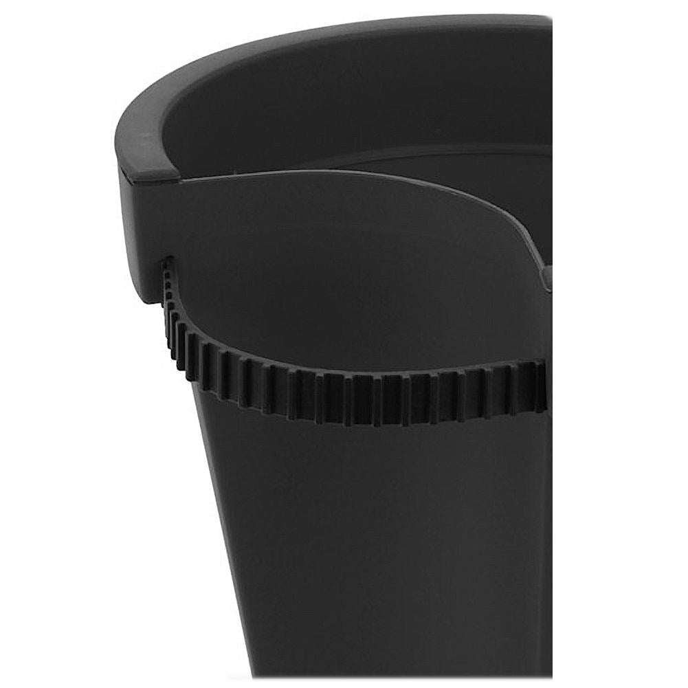 Durable black plastic gutter pot, weather resistant
