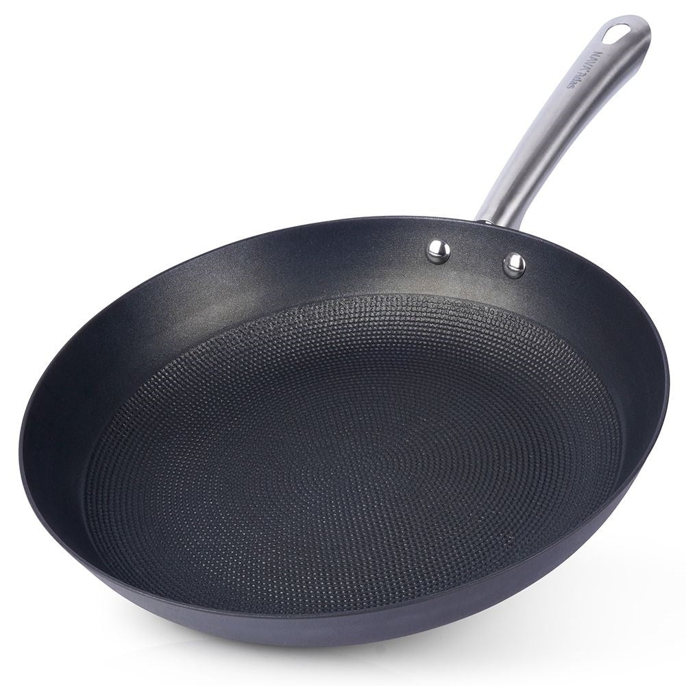 Durable cast iron pan with non-stick for frying and oven