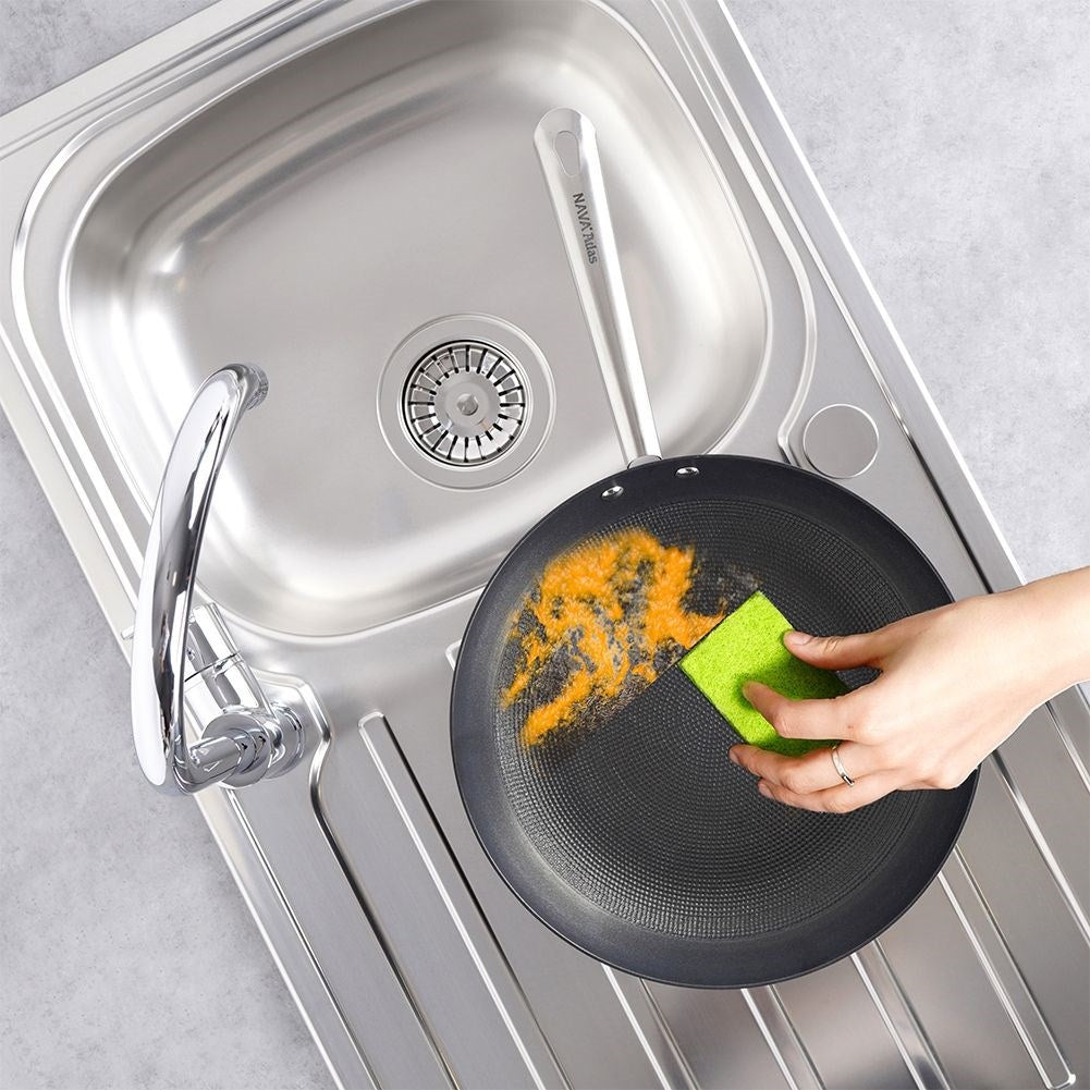 Durable cast iron pan with non-stick for frying and oven