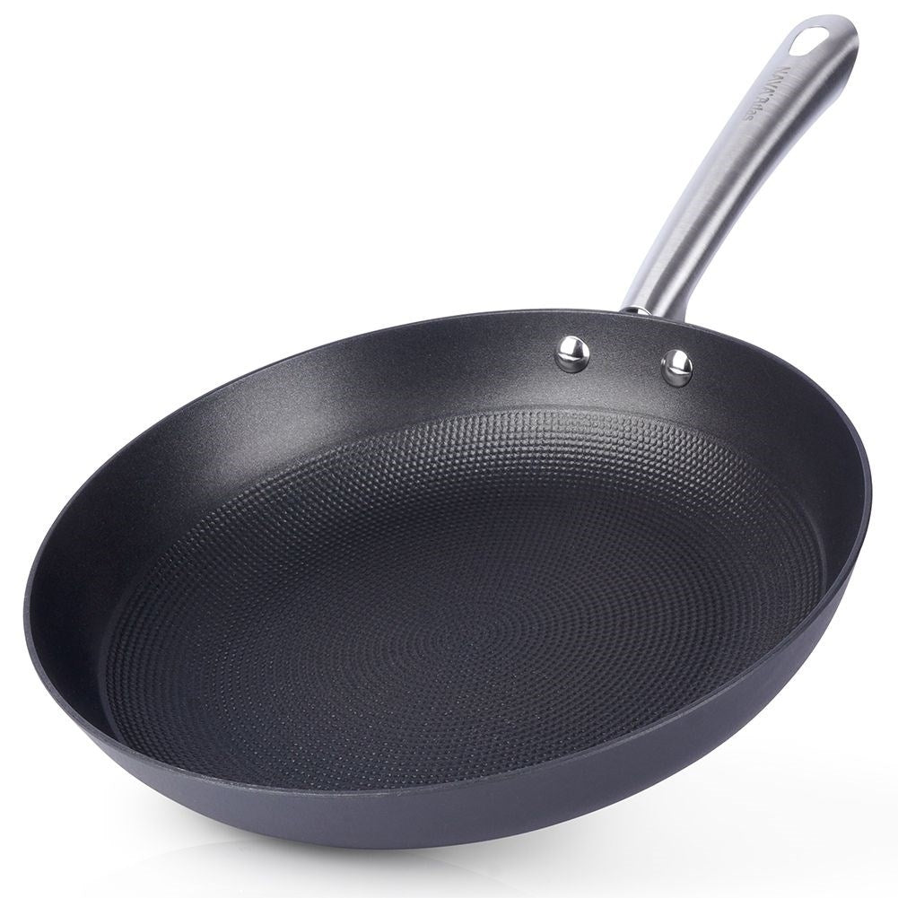 Durable cast iron pan with non-stick for frying & oven