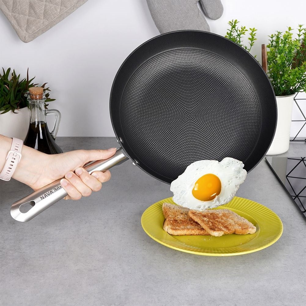 Durable cast iron pan with non-stick for frying & oven