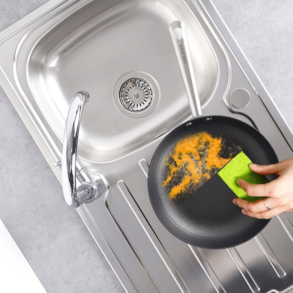 Durable cast iron pan with non-stick for frying & oven
