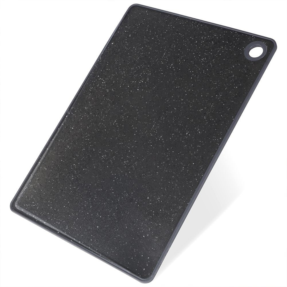 Durable cutting board in black granite imitation for all knives