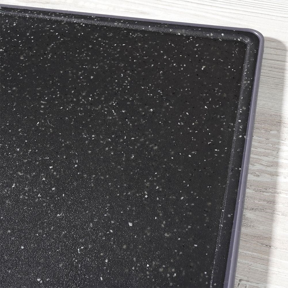 Durable cutting board in black granite imitation for all knives