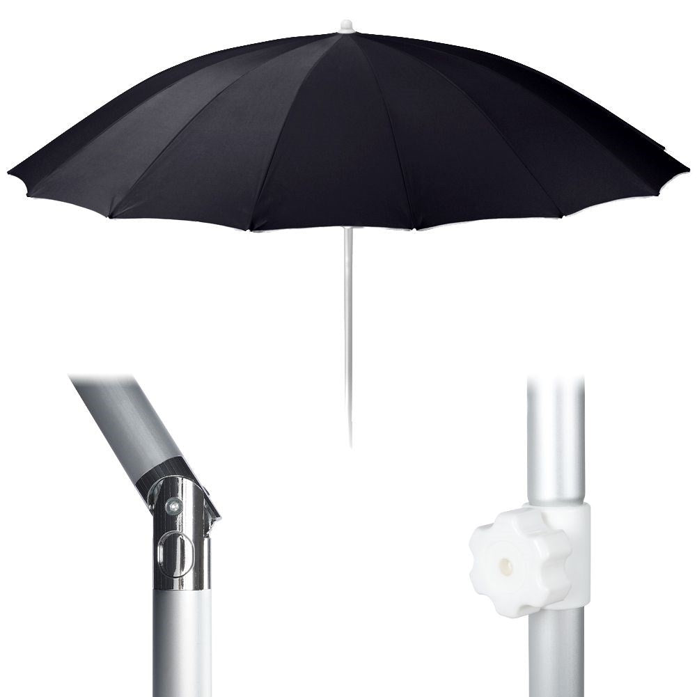 Durable garden parasol with adjustable height and tilt