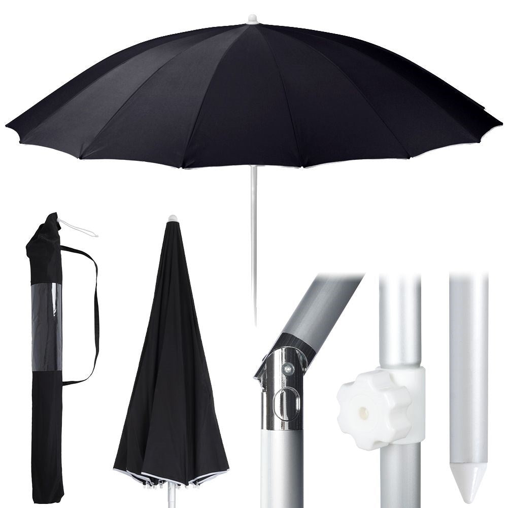 Durable garden parasol with adjustable height and tilt