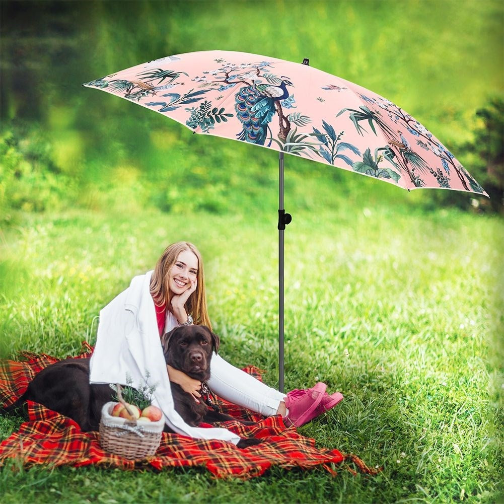Durable parasol for beach/garden with adjustable stand