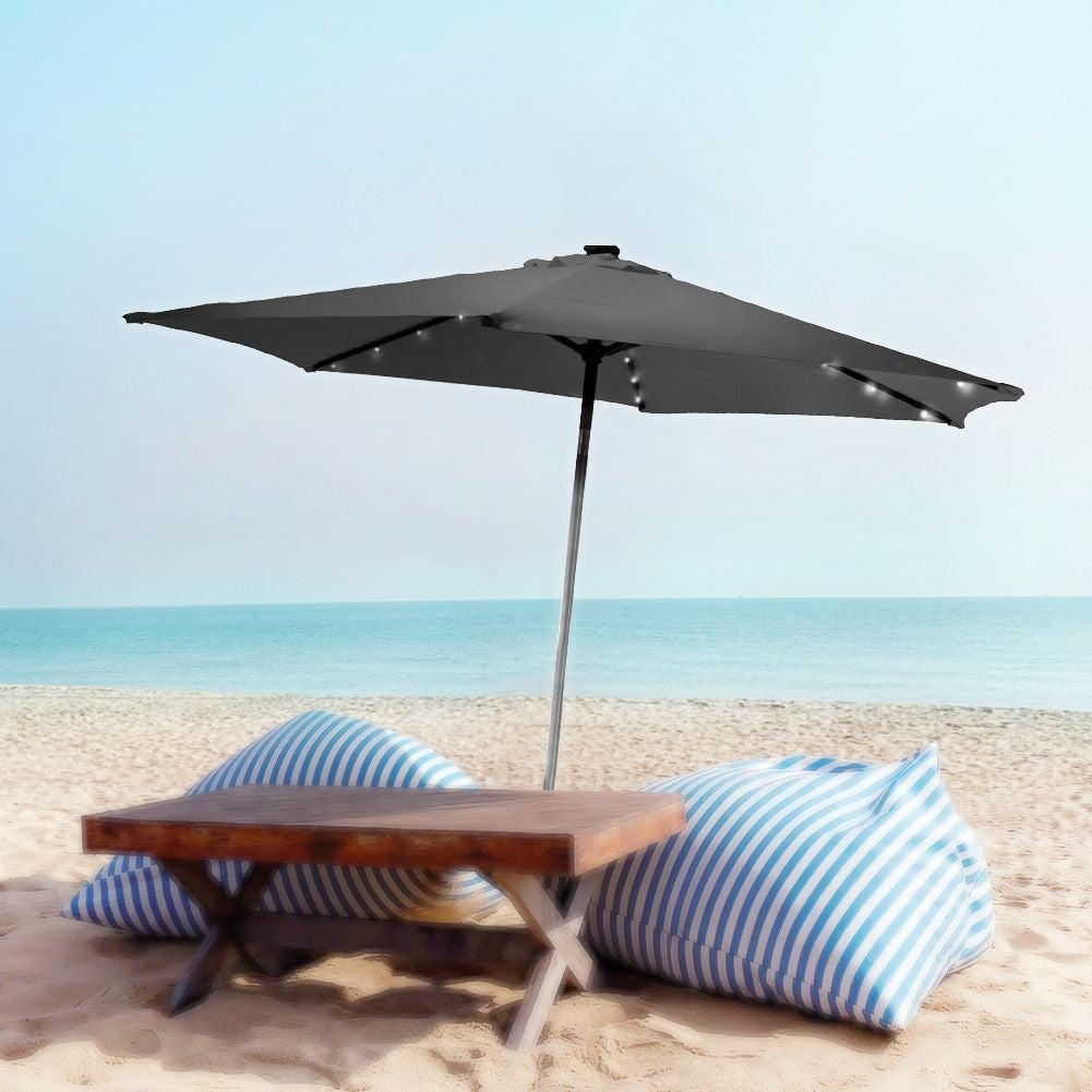 Durable parasol with LED and adjustable stand