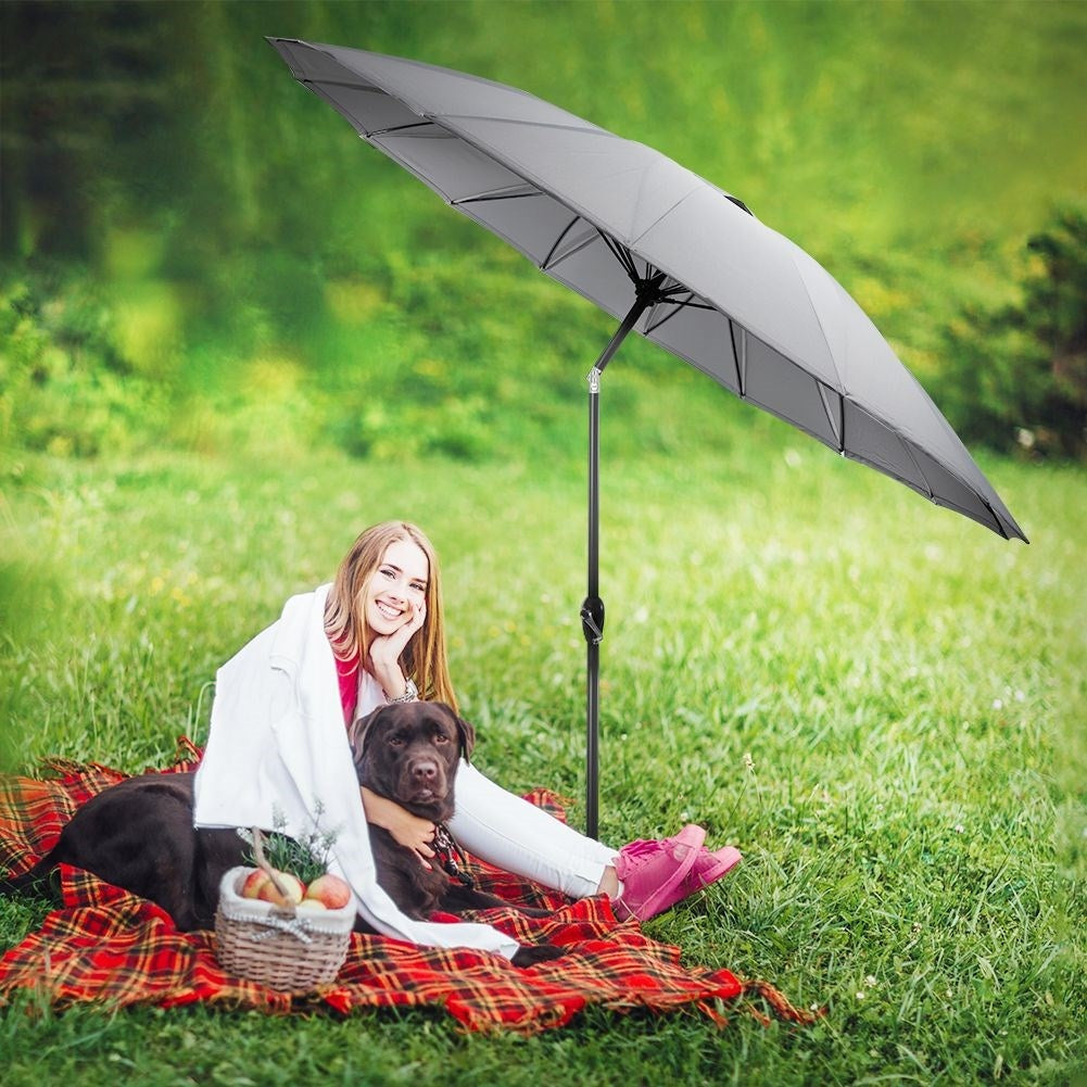 Durable parasol with adjustable frame and crank
