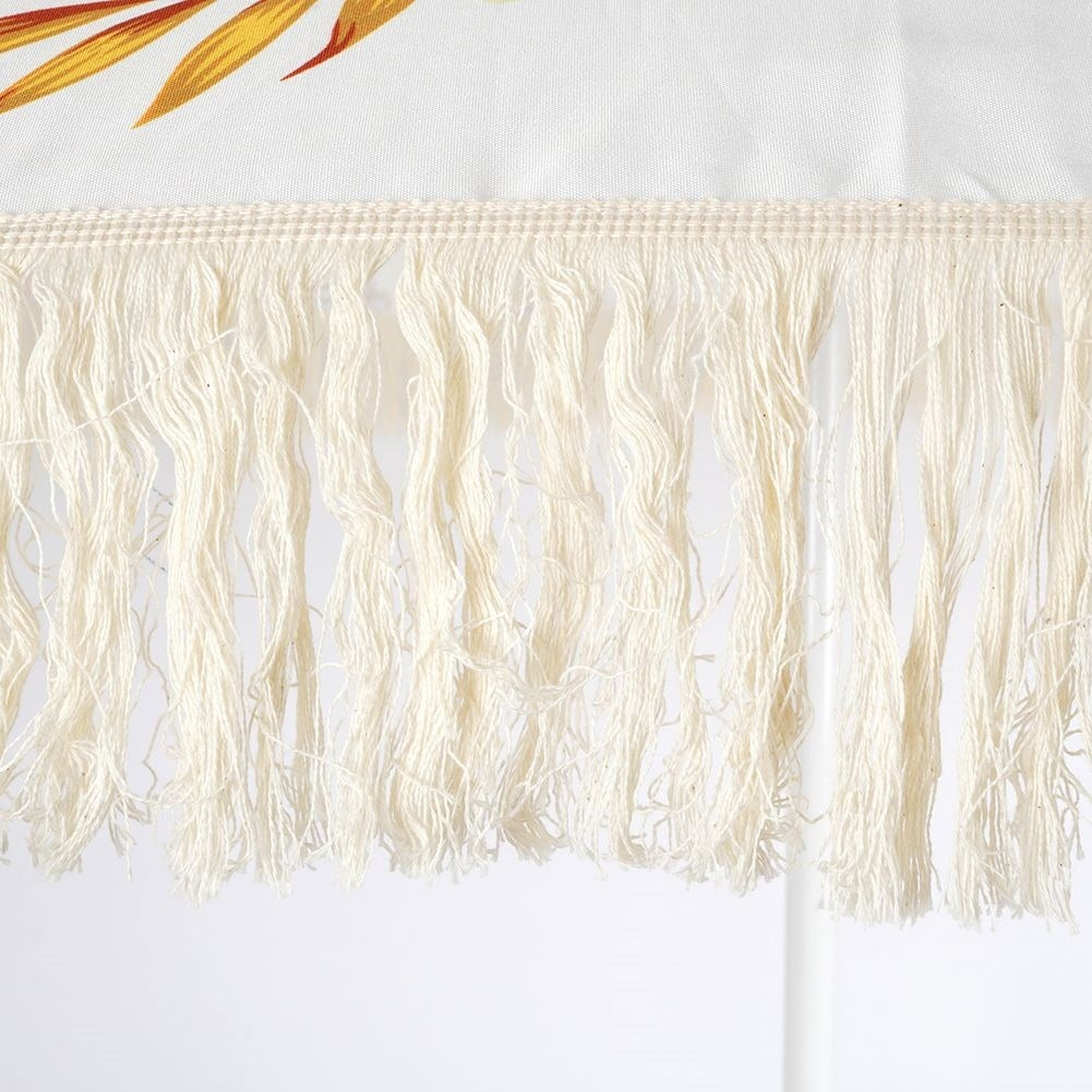 Durable retro parasol with fringes for beach and garden