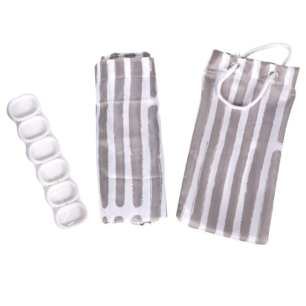 Durable shower curtain with 12 hooks for privacy and protection