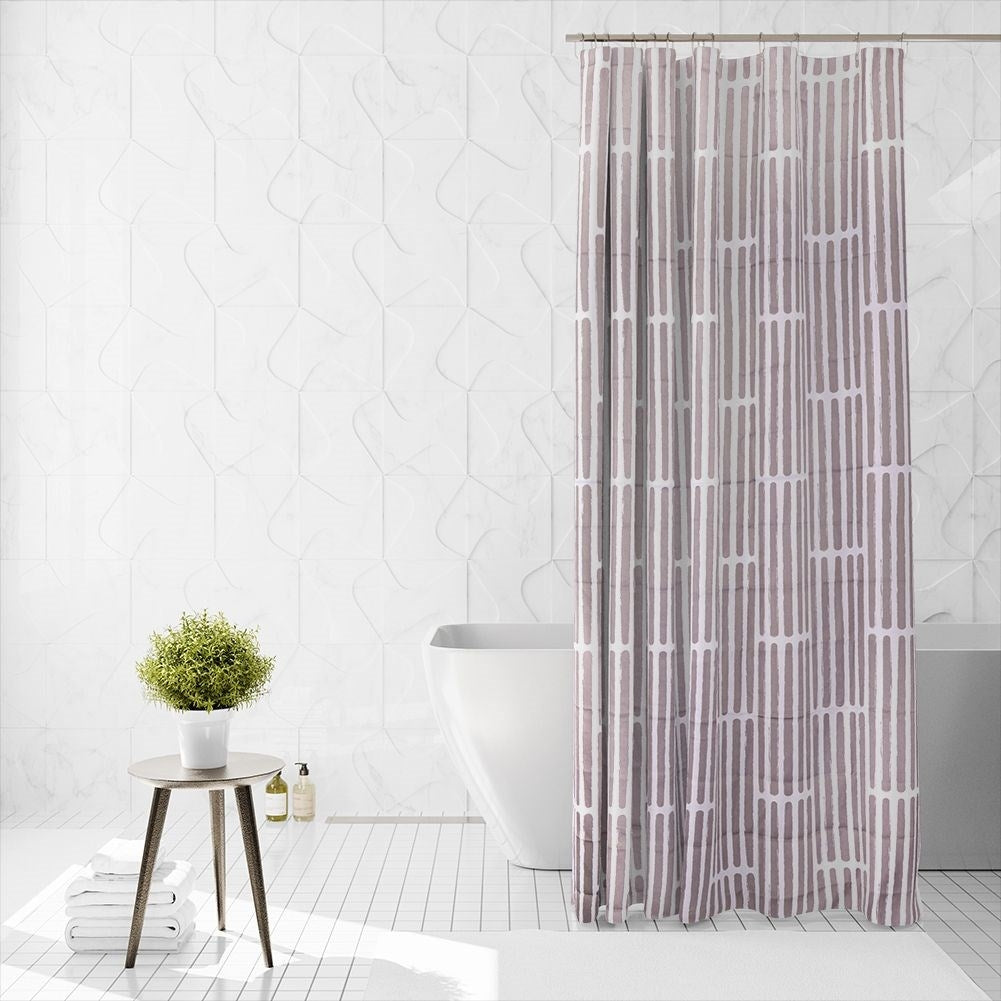 Durable shower curtain with 12 hooks for privacy and protection