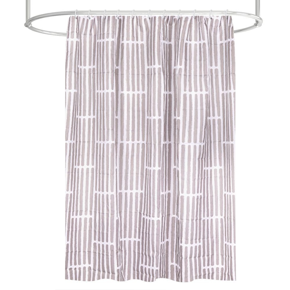 Durable shower curtain with 12 hooks for privacy and protection
