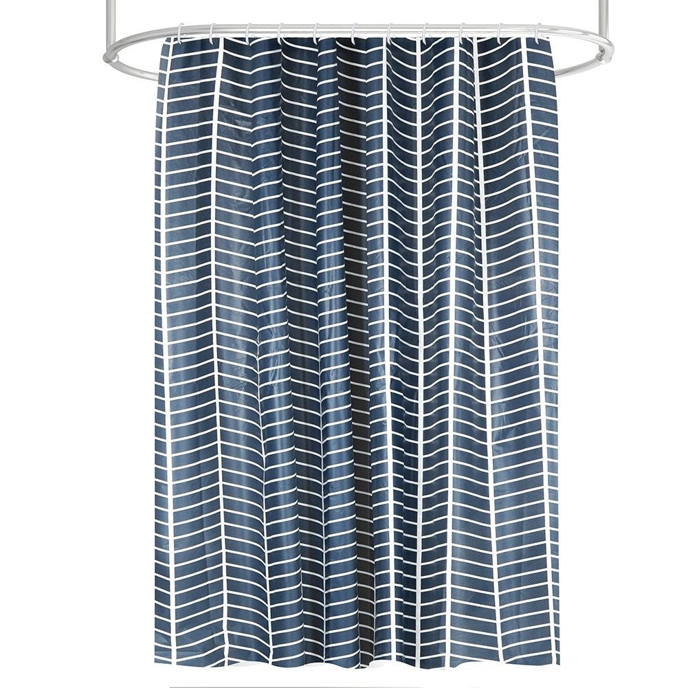 Durable shower curtain with 12 hooks for protection and privacy