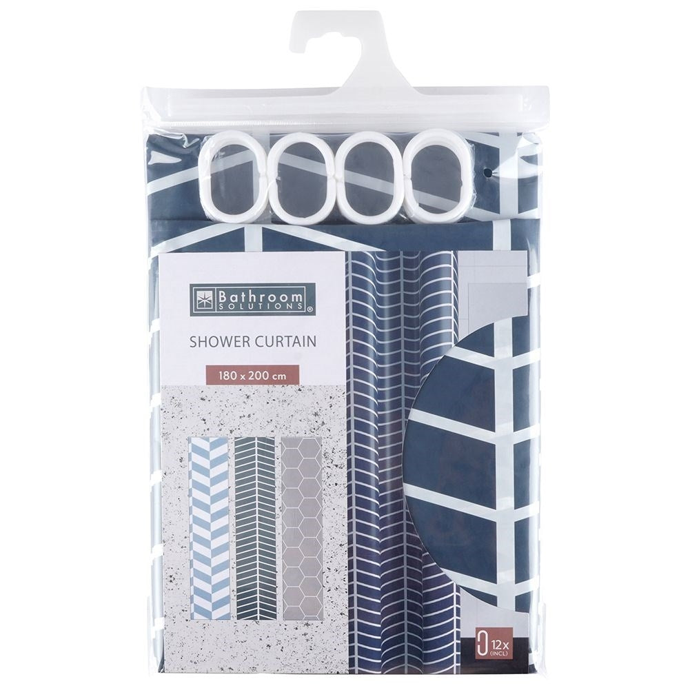 Durable shower curtain with 12 hooks for protection and privacy