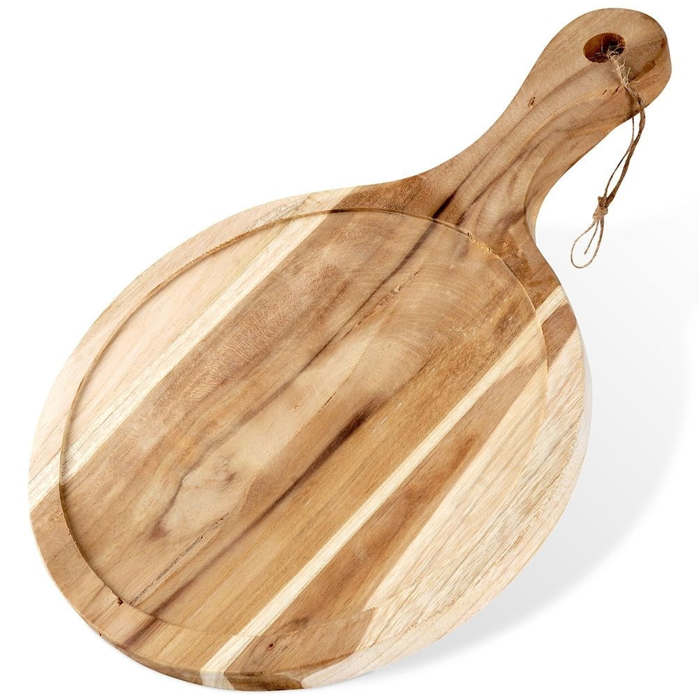 Durable teak board with handle and hanging rope