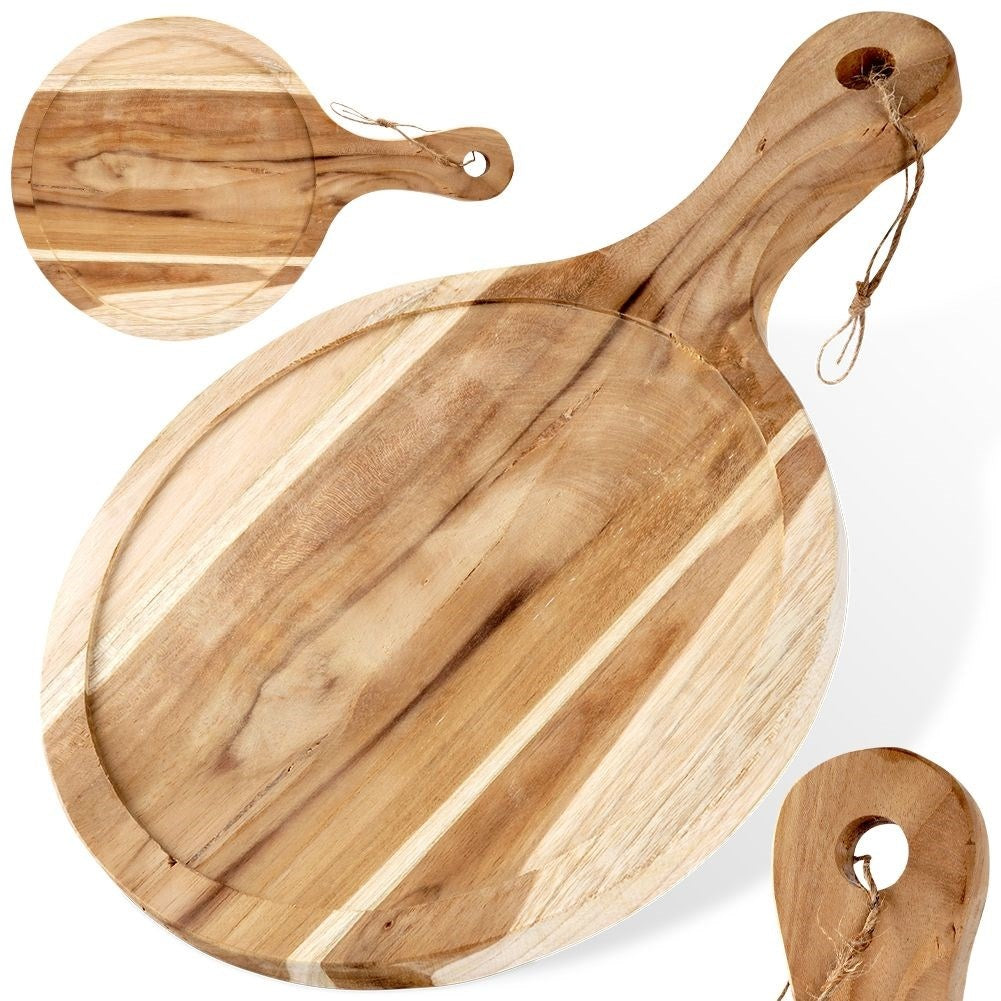 Durable teak board with handle and hanging rope