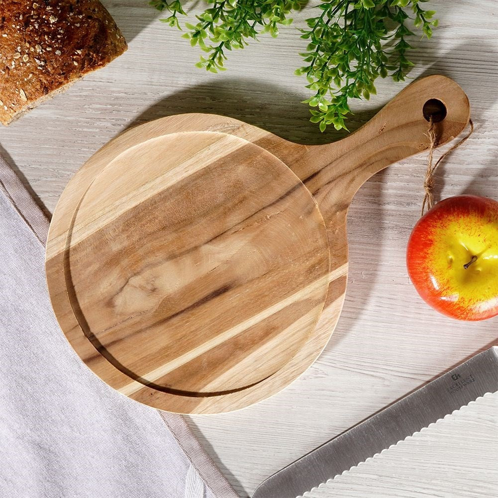 Durable teak board with handle and hanging rope