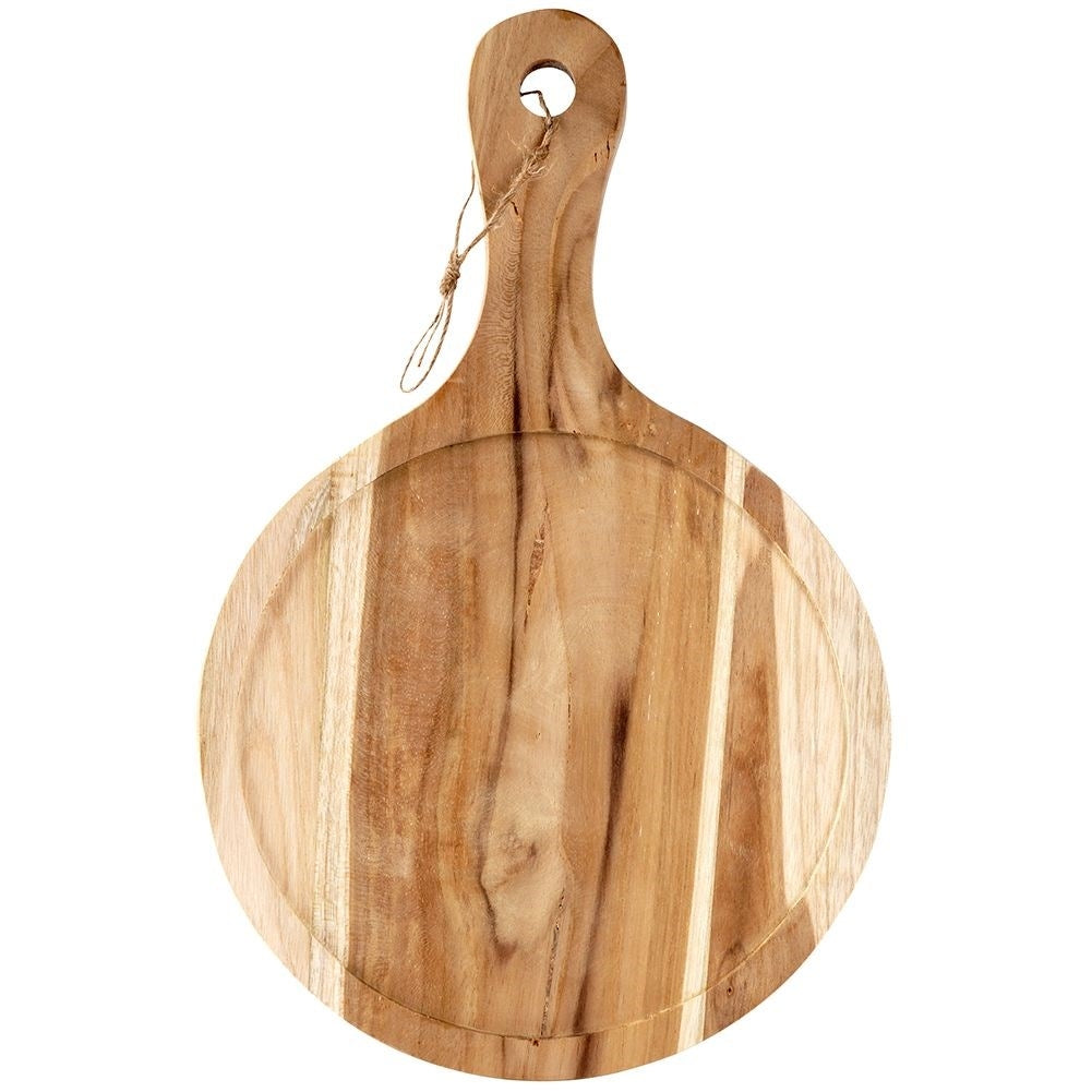 Durable teak board with handle and hanging rope