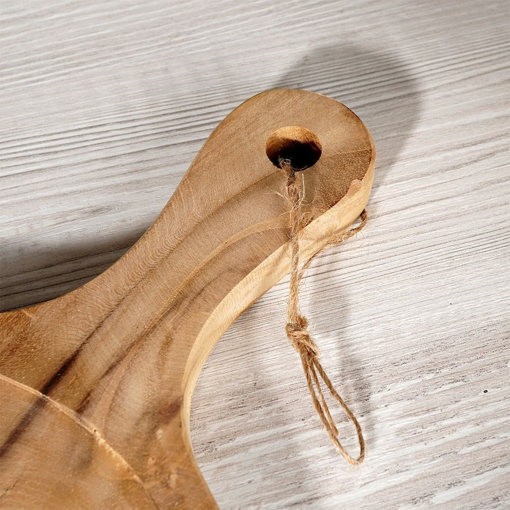Durable teak board with handle and hanging rope
