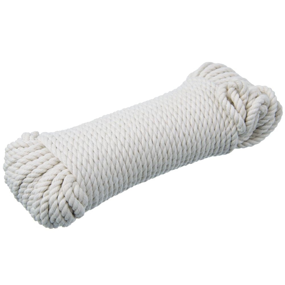 Durable white cotton clothesline 15m for outdoor drying