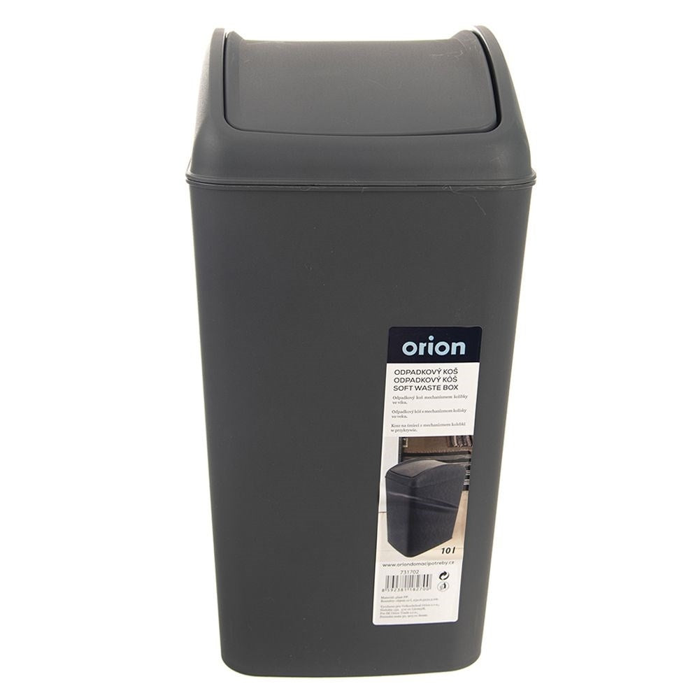 Dustbin 10L dark gray with tilting lid