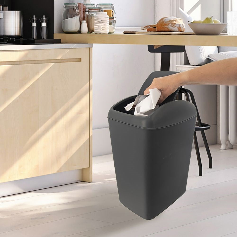 Dustbin 20L, durable material, dark grey, hinged lid