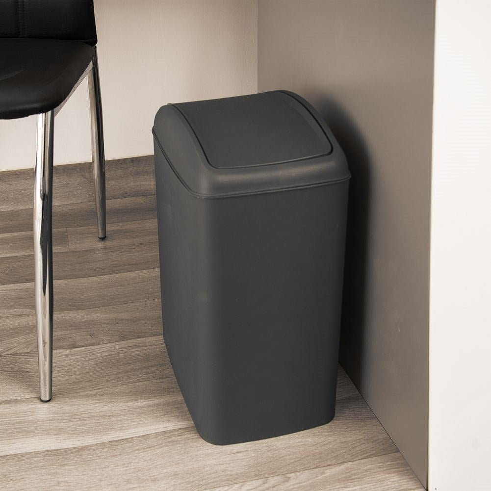 Dustbin 20L, durable material, dark grey, hinged lid