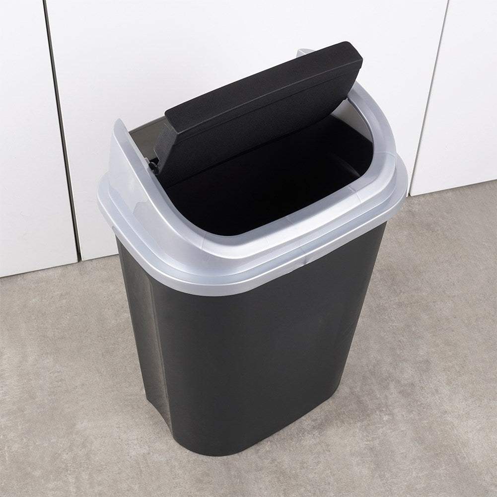 Dustbin 25L, durable, dark grey, tilting lid