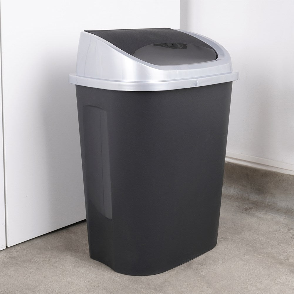 Dustbin 25L, durable, dark grey, tilting lid