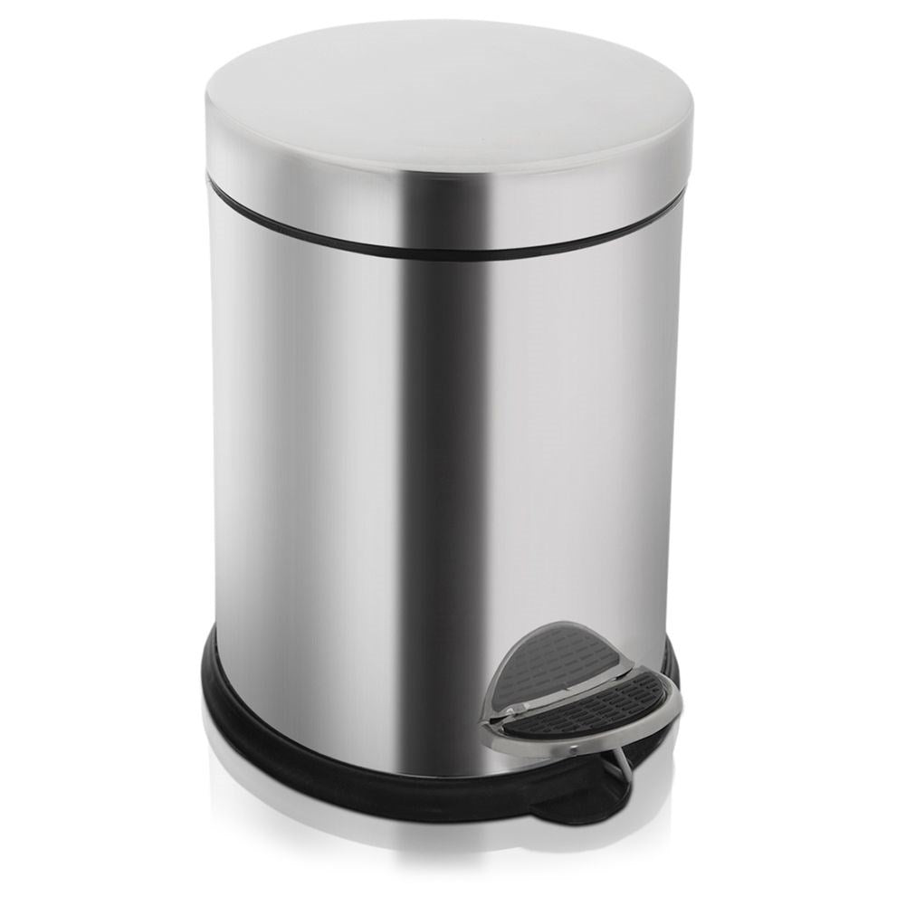 Dustbin 3.2L in stainless steel with pedal and plastic insert