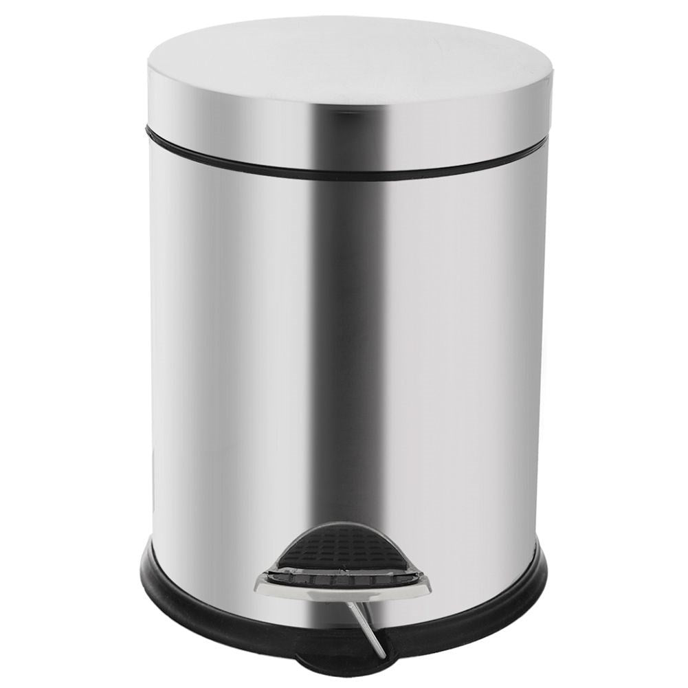 Dustbin 3.2L in stainless steel with pedal and plastic insert