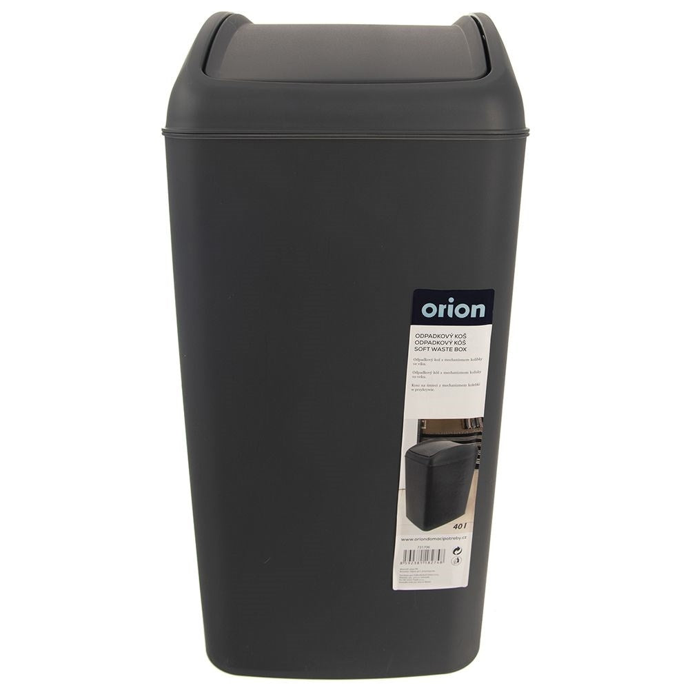 Dustbin 40L in durable plastic with folding lid