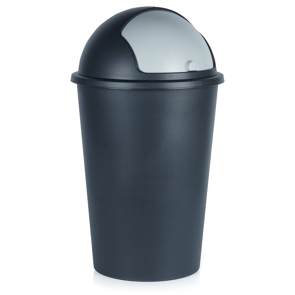 Dustbin 50L black, durable material, openable lid