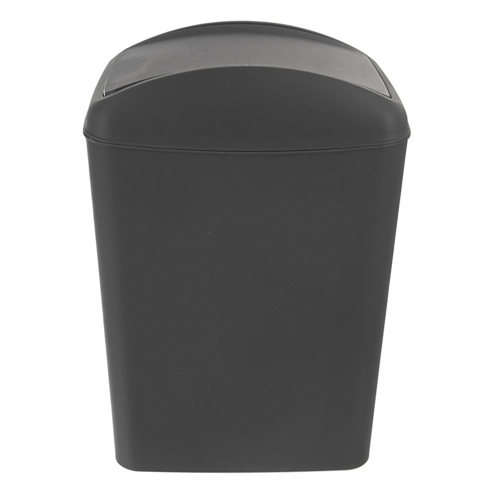 Dustbin 5L, dark gray plastic, hinged lid